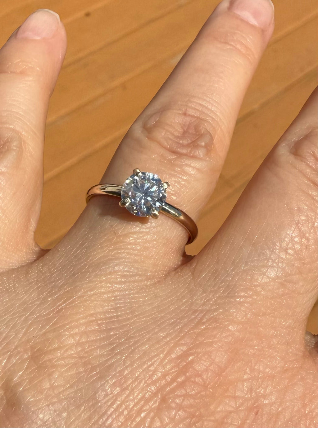 14k Yellow Gold 1 ct Moissanite Engagement Ring