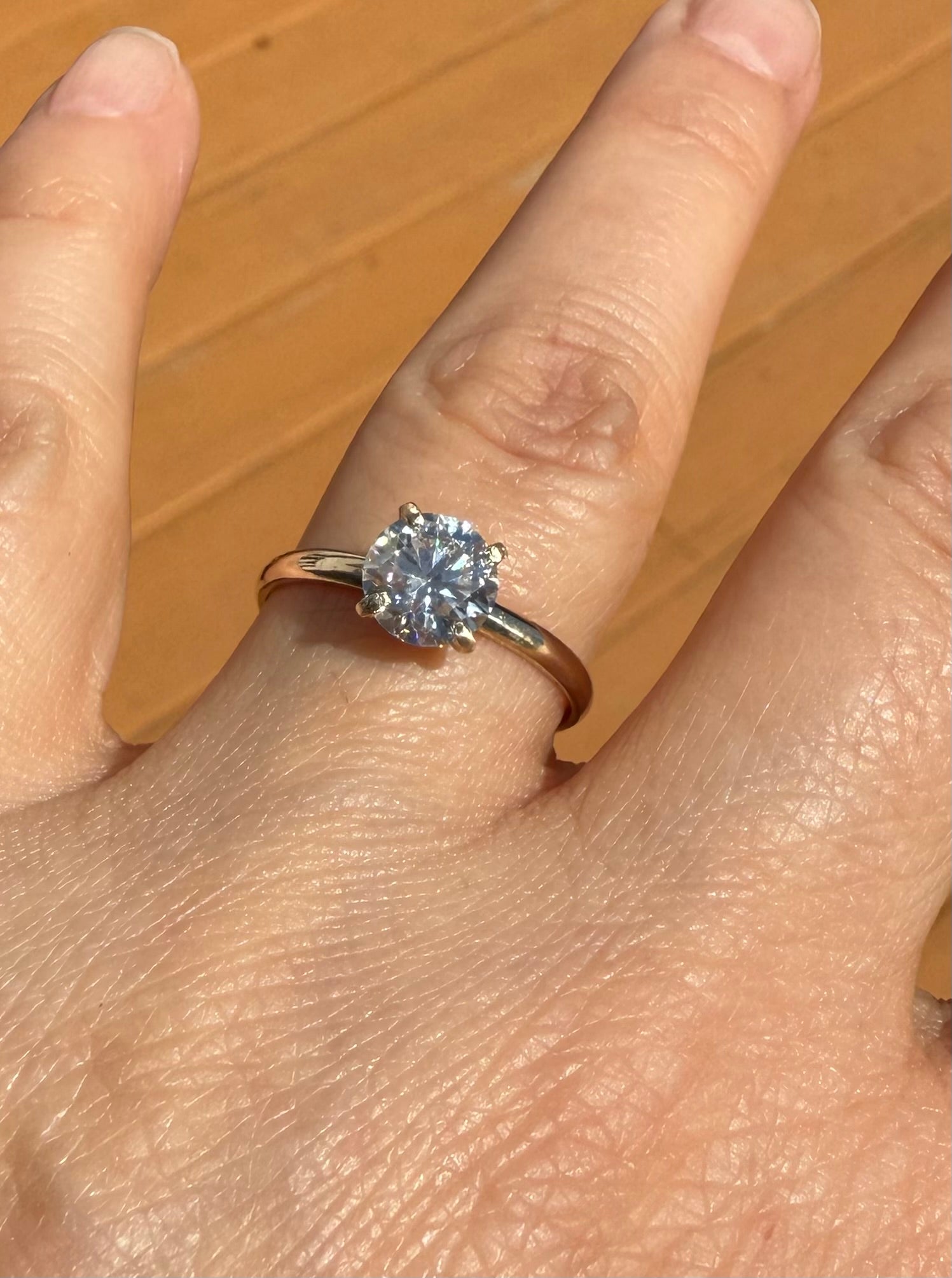 14k Yellow Gold 1 ct Moissanite Engagement Ring