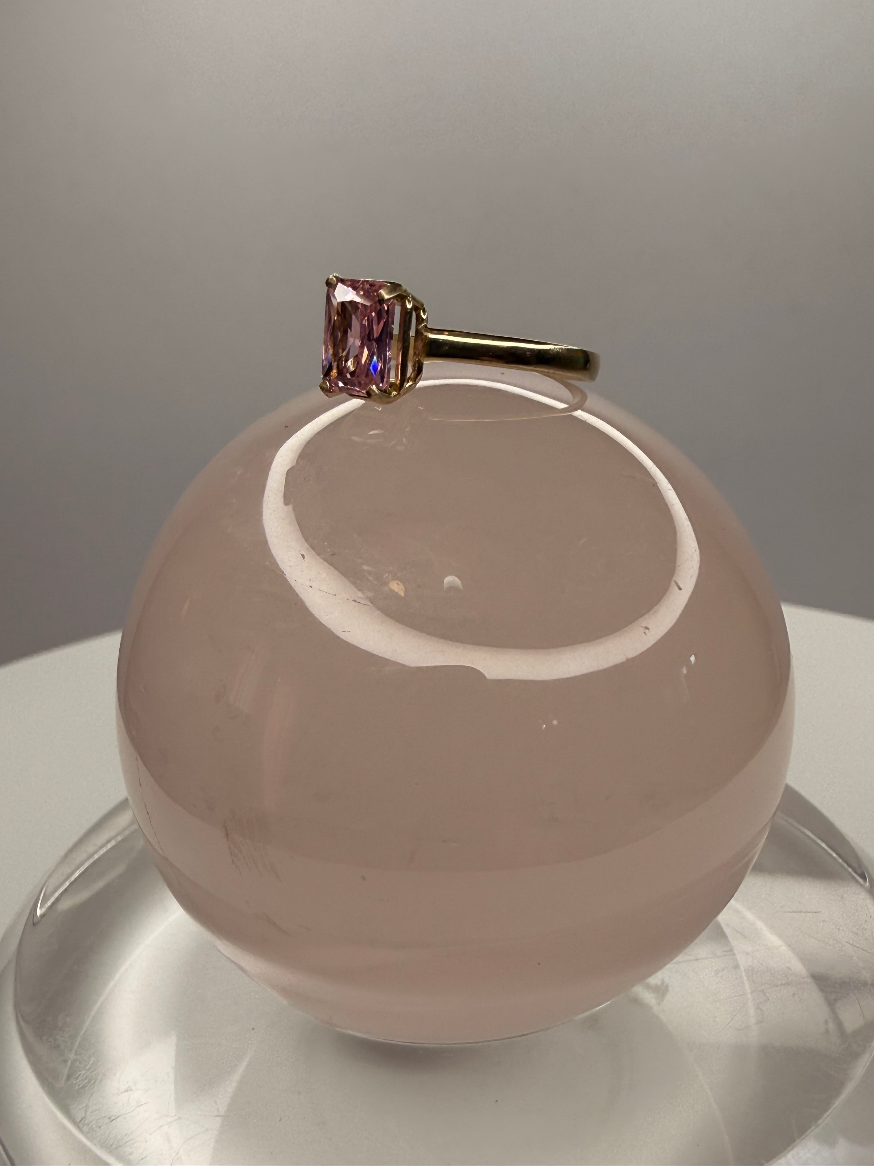 14k Yellow Gold Natural Pink Sapphire