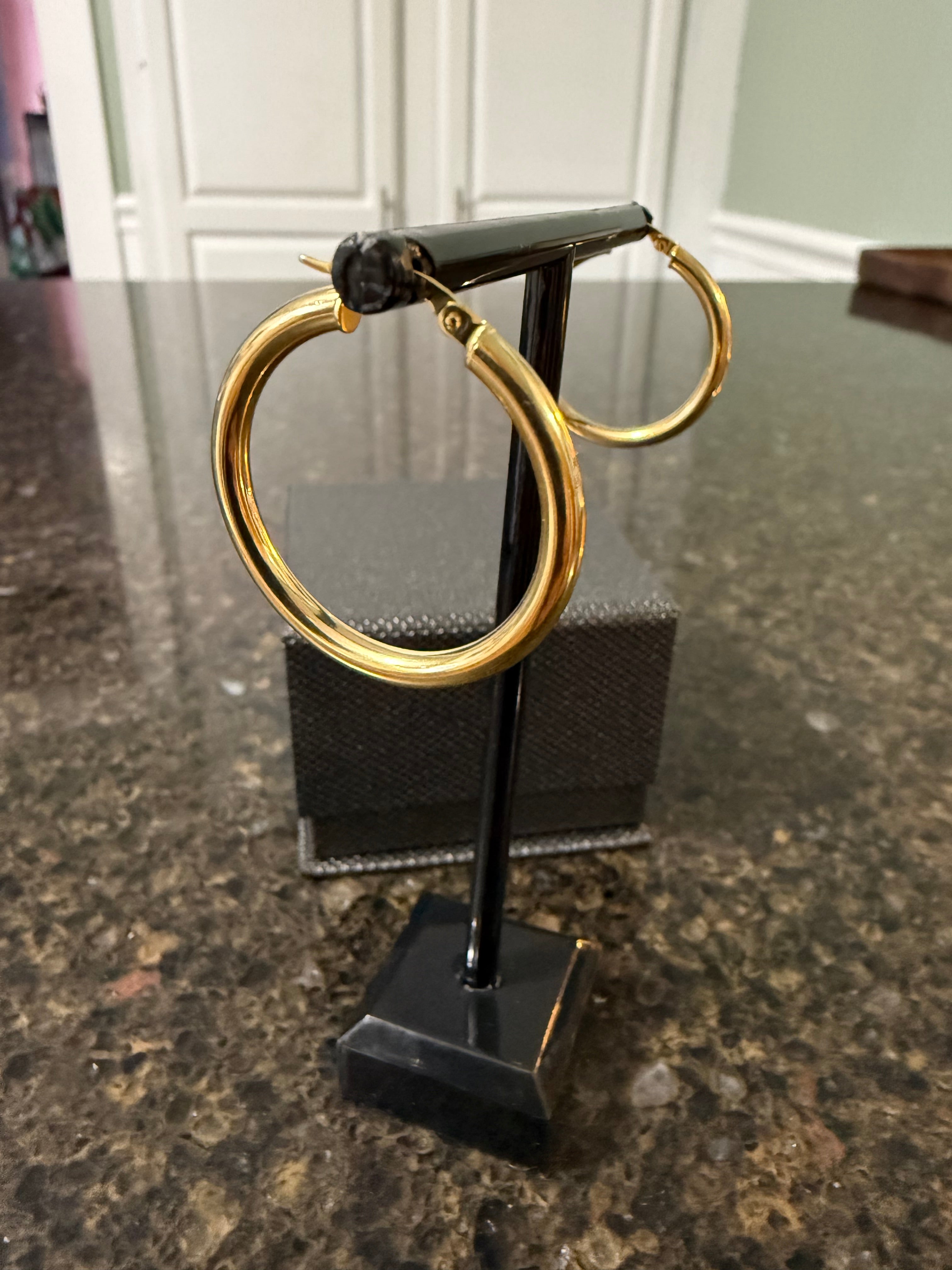 14k Yellow Gold  Hoop Earrings