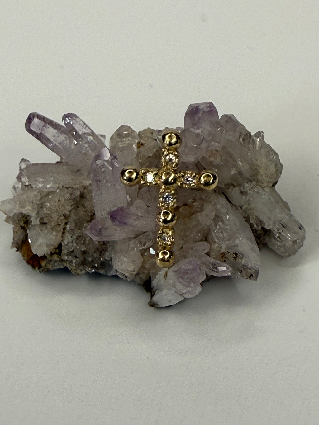14k Yellow and Gold Diamond Cross