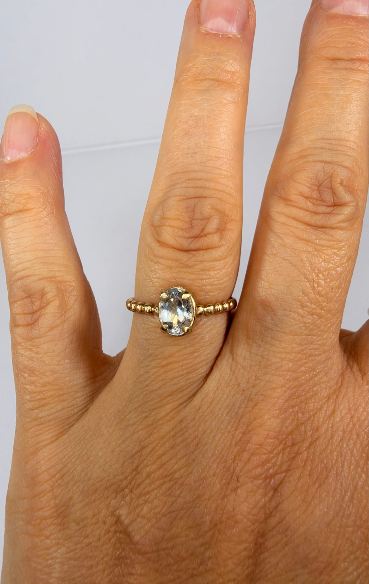 14k Yellow Gold Natural Aquamarine Ring