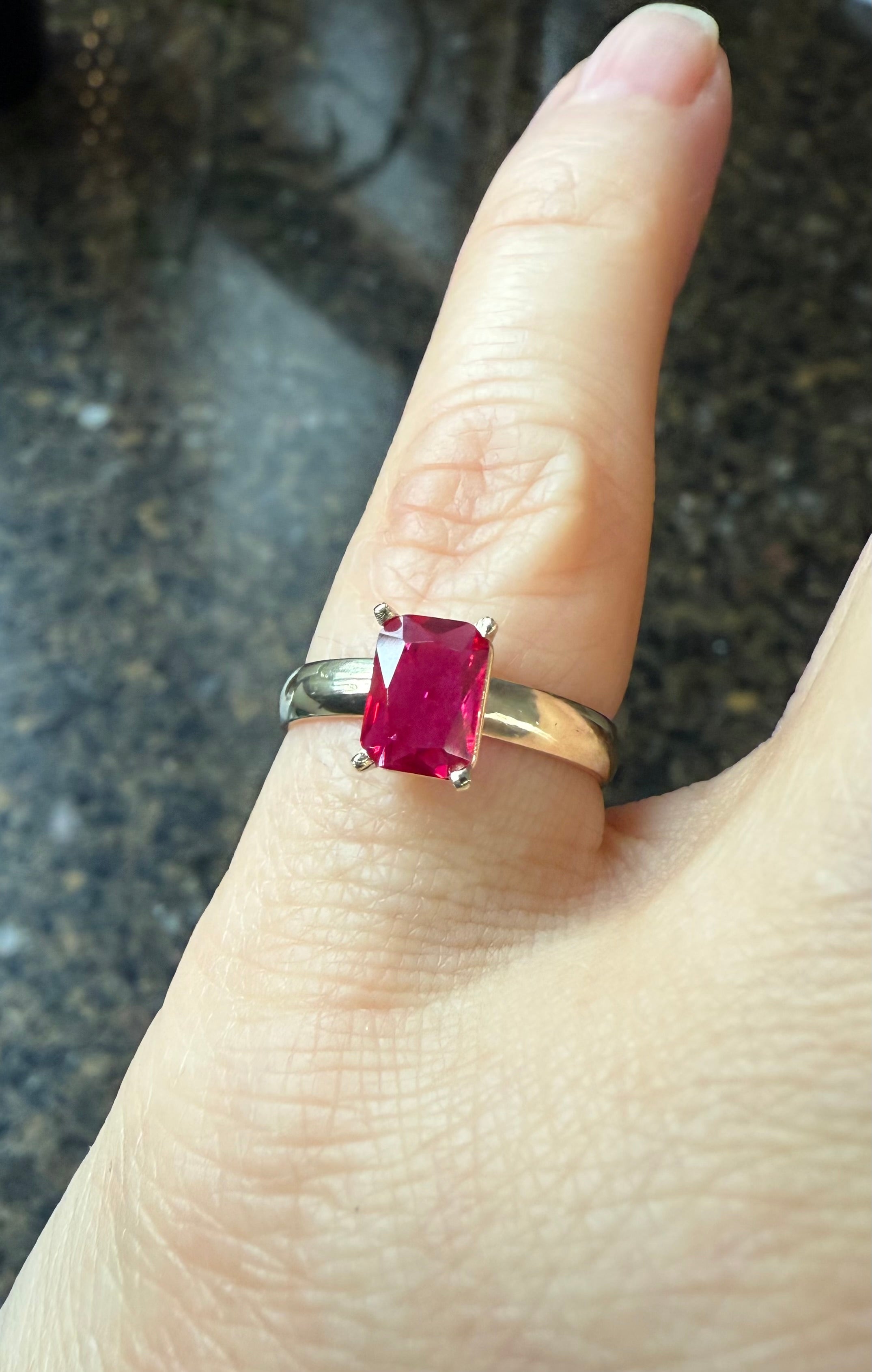 14k Yellow Gold Natural Ruby Ring