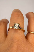 14k Yellow Gold 1ct Zircon Ring