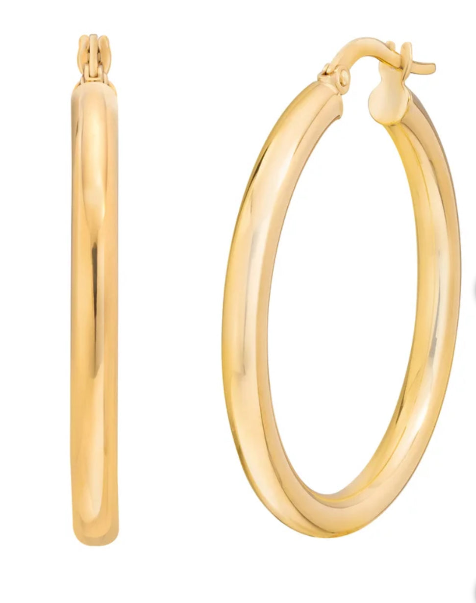 14k Yellow Gold  Hoop Earrings