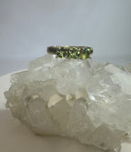 14k Yellow Gold Three Stone Setting Natural Peridot Ring