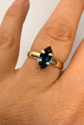 14k Yellow Gold Marquise Cut Sapphire Ring