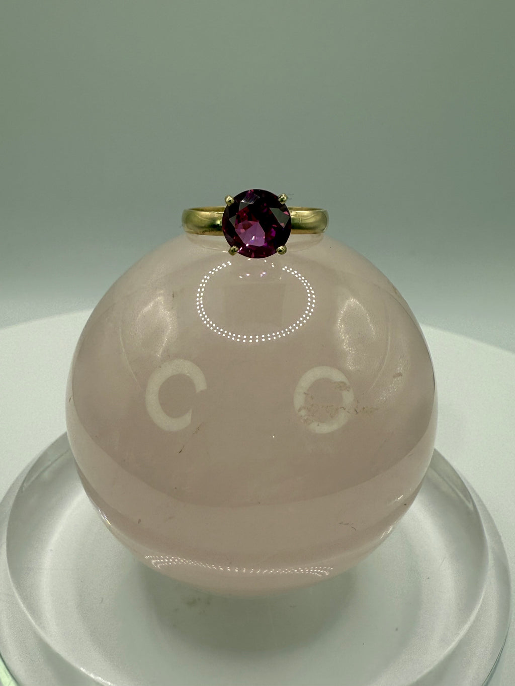 14k Yellow Gold Natural Pink Sapphire Ring