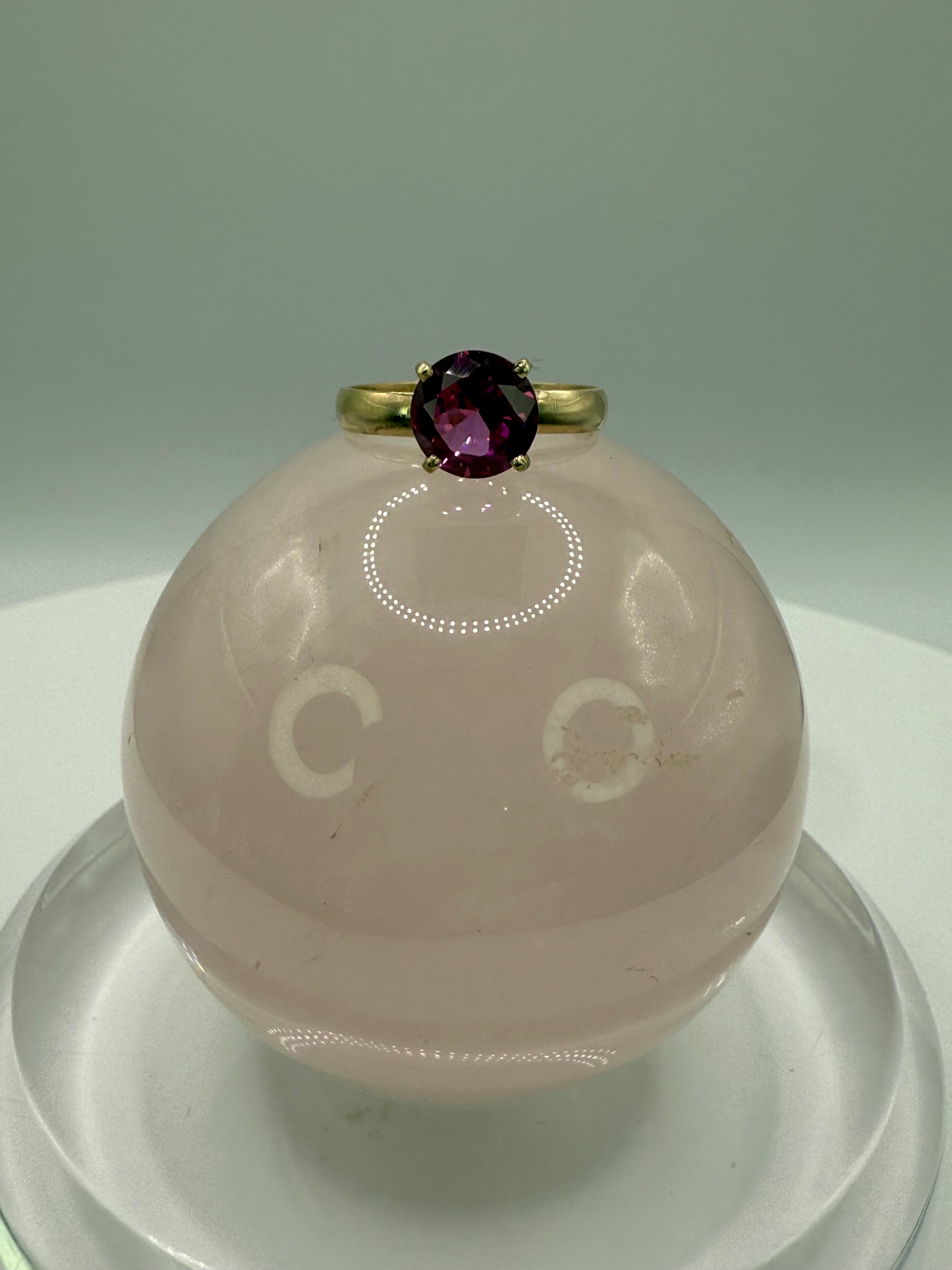 14k Yellow Gold Natural Pink Sapphire Ring