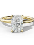 14k Yellow Gold 2ct Elongated Cushion Cut Moissanite Ring