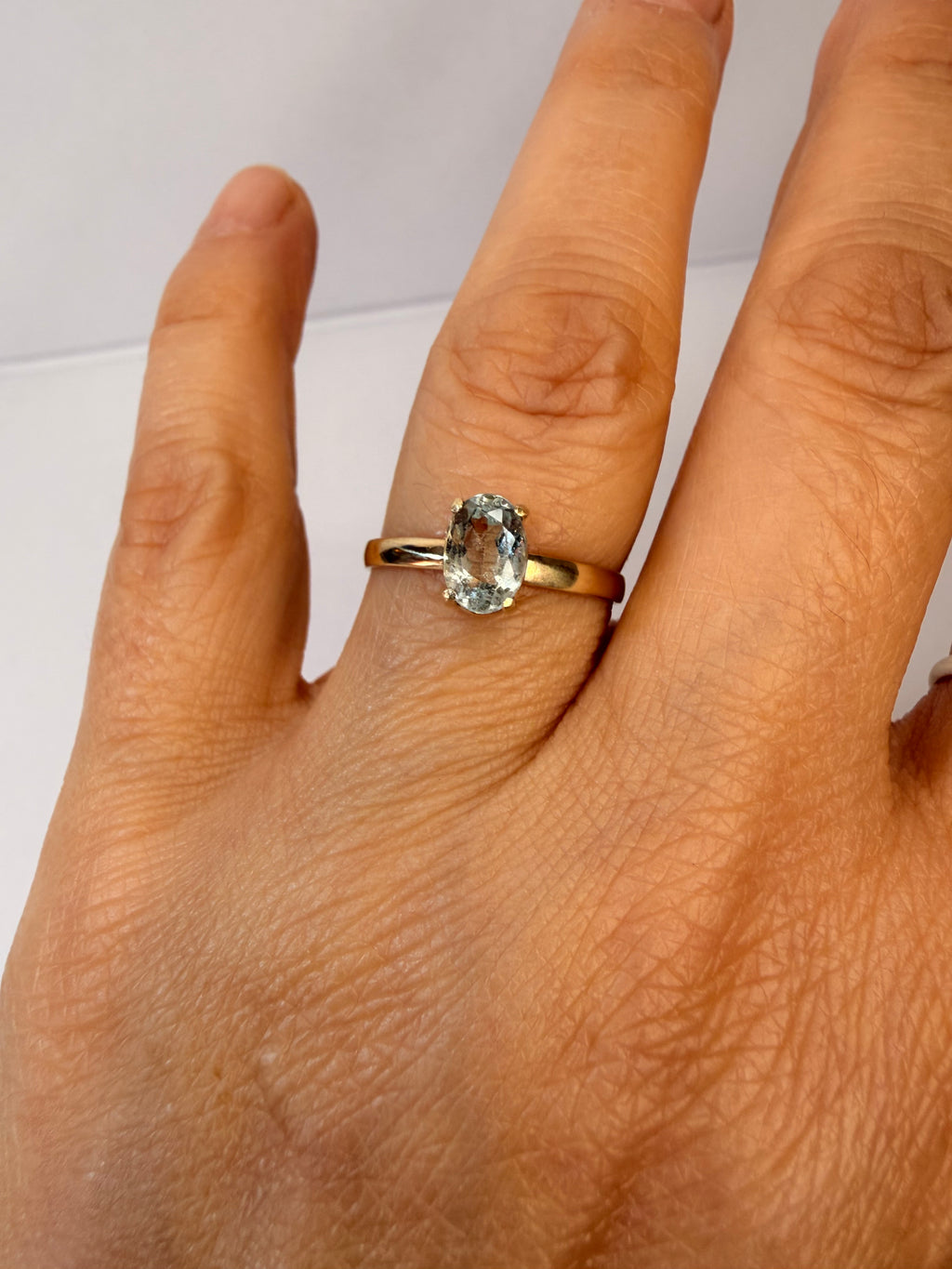 14k Yellow Gold Natural Aquamarine Ring