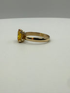 14k yellow gold princess-cut yellow sapphire ring with square yellow stone