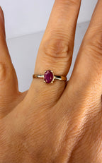 14k Yellow Gold Natural Oval Ruby Ring