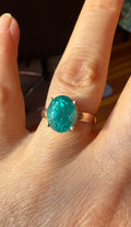 14k Yellow Gold Natural Bi-Colored Blue/Green Sapphire Ring