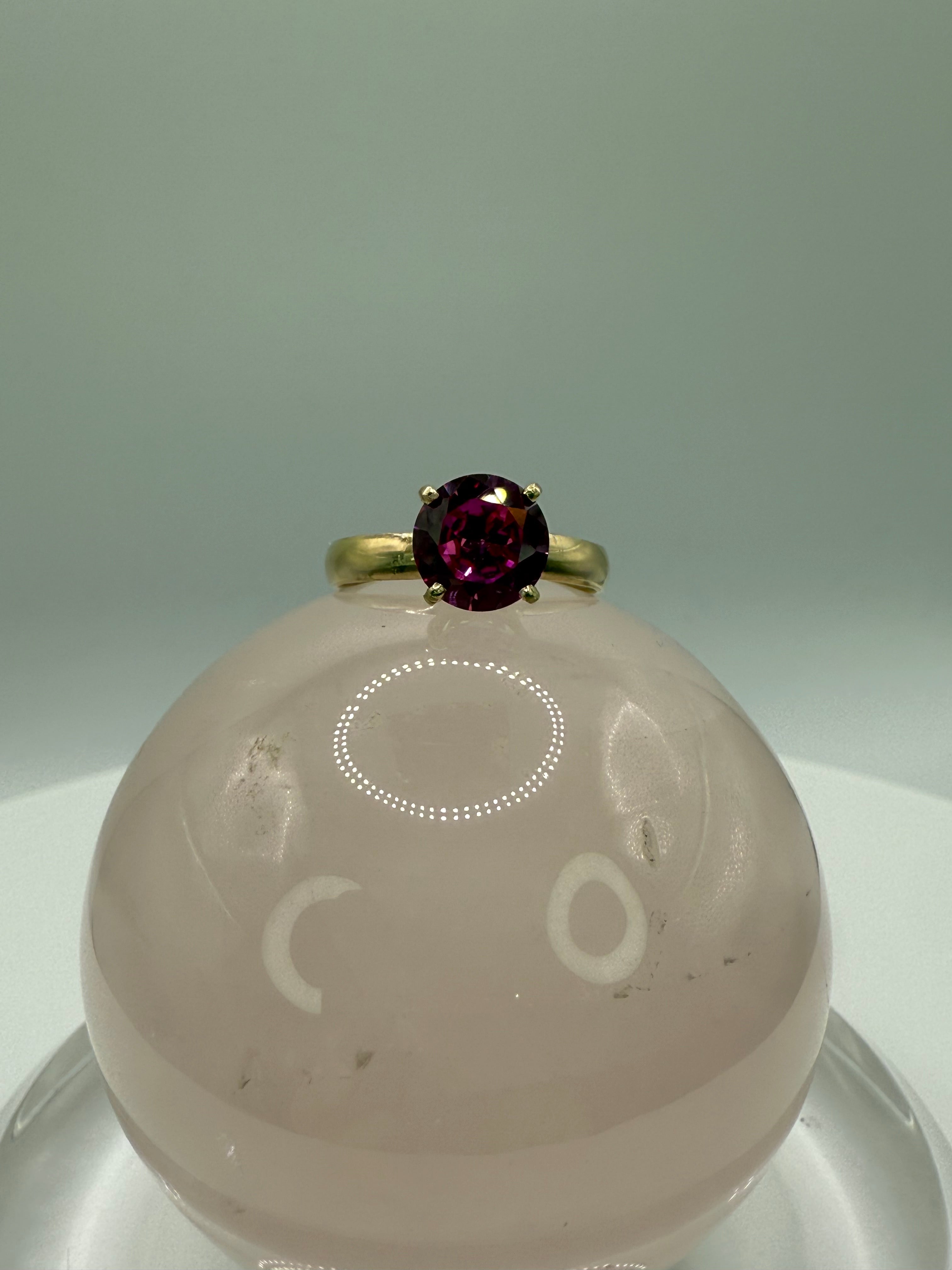 14k Yellow Gold Natural Pink Sapphire Ring