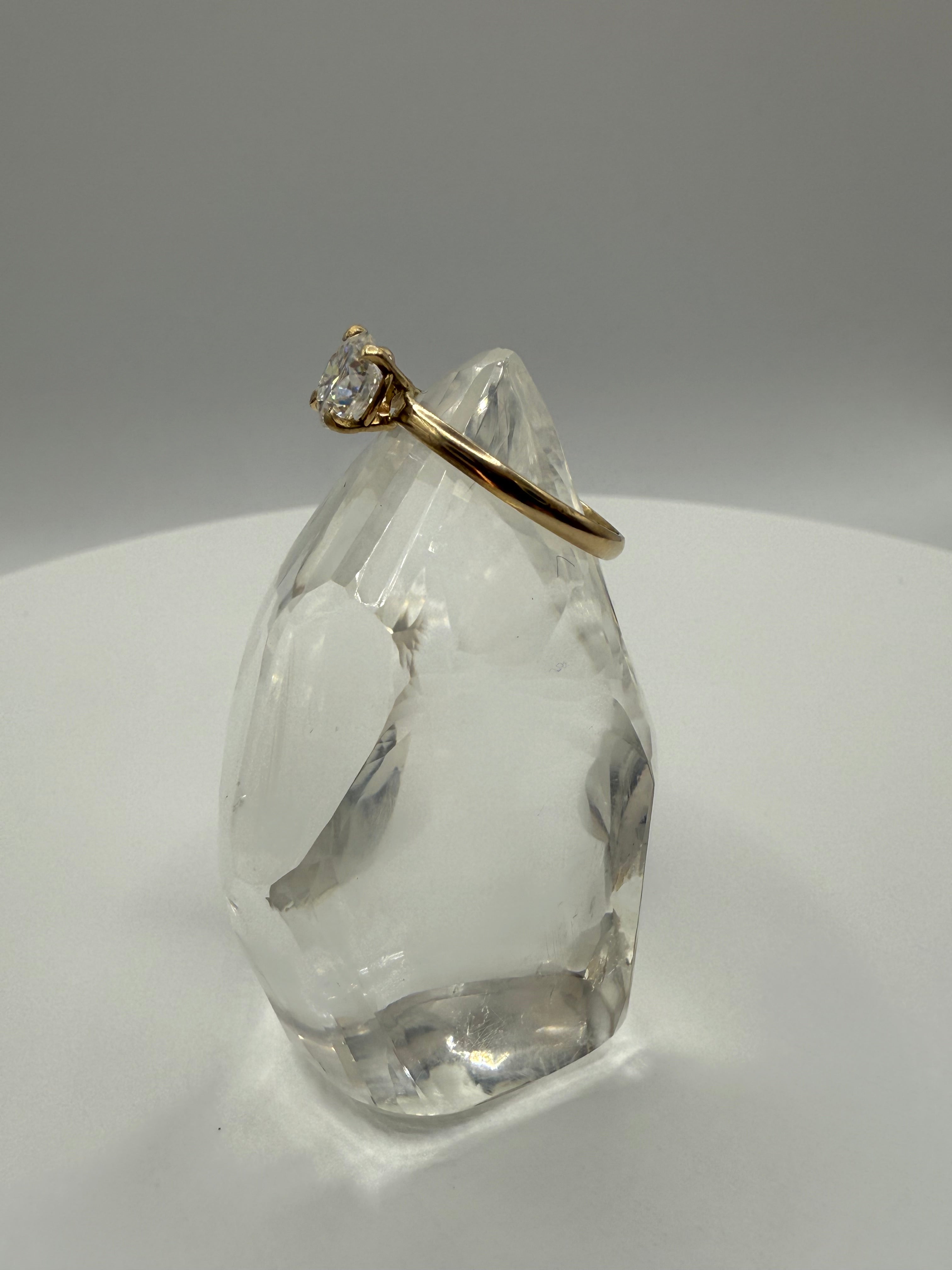 14k Yellow Gold 1 ct Moissanite Engagement Ring