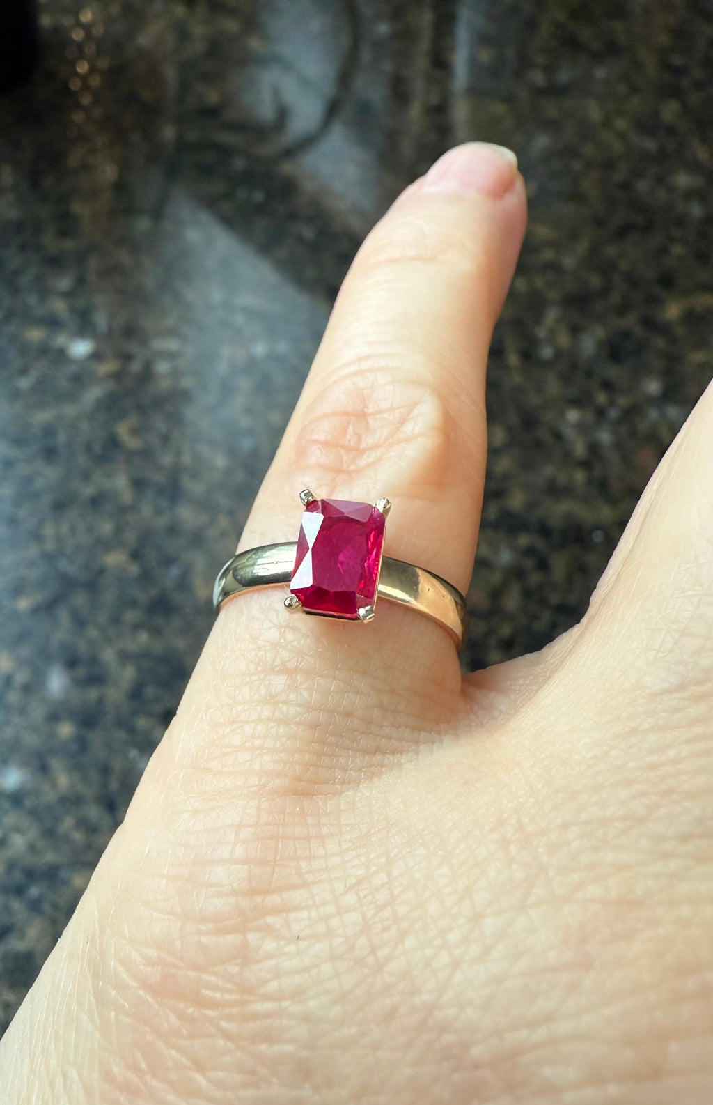 14k Yellow Gold Natural Ruby Ring