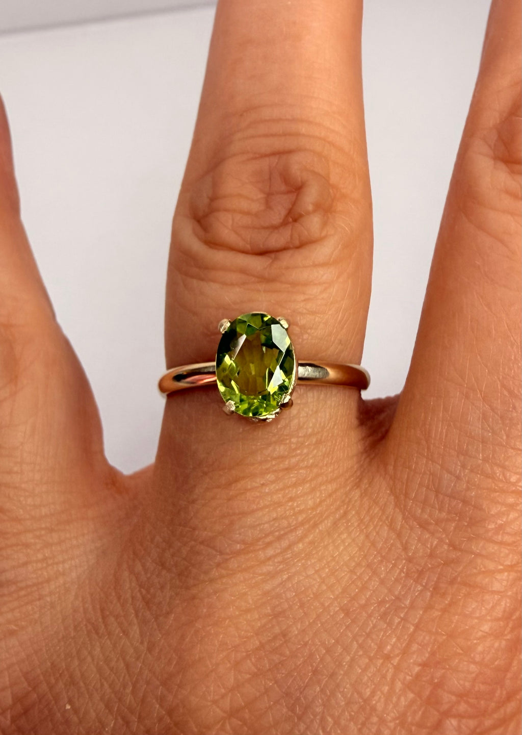 14k Yellow Gold Peridot Ring