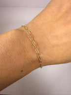10k Yellow Gold Paperclip Chain Bracelet (7 Inch, 2.1mm)