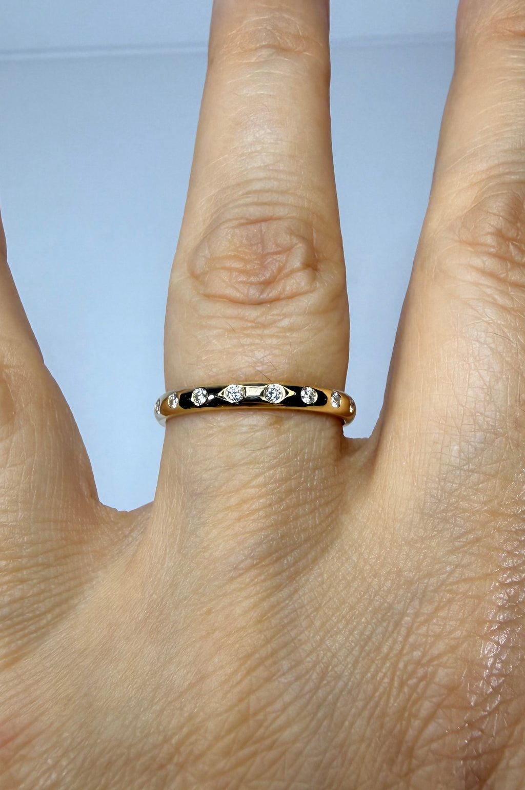 14k Yellow Gold 1/8 CTW Natural Diamond Matching Band