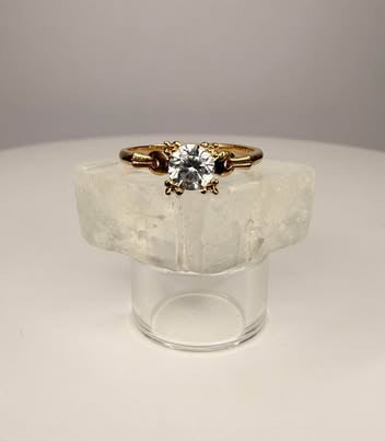 14k Yellow Gold 1ct Zircon Ring