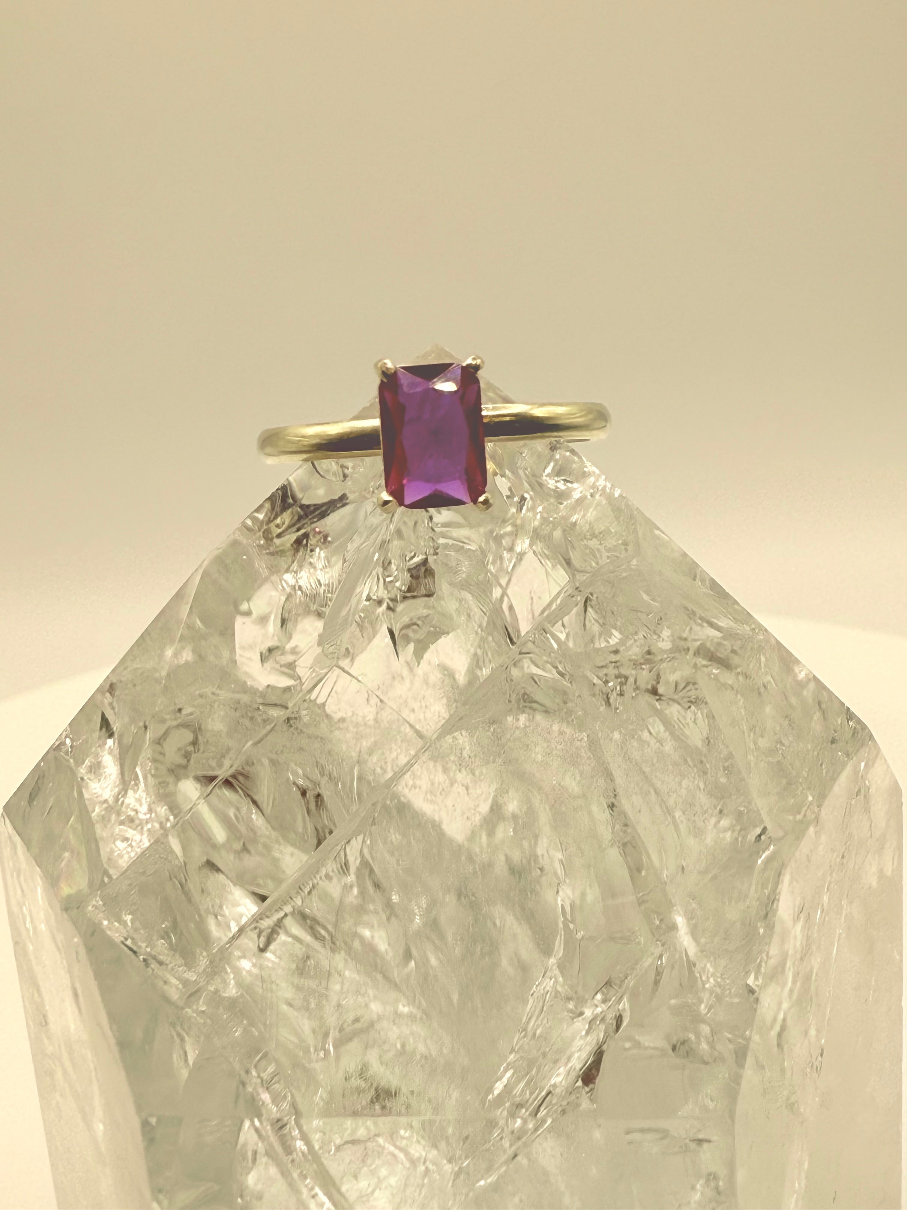 14k Yellow Gold Natural Ruby Ring
