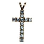 10k Yellow Gold Aquamarine Cross Pendant