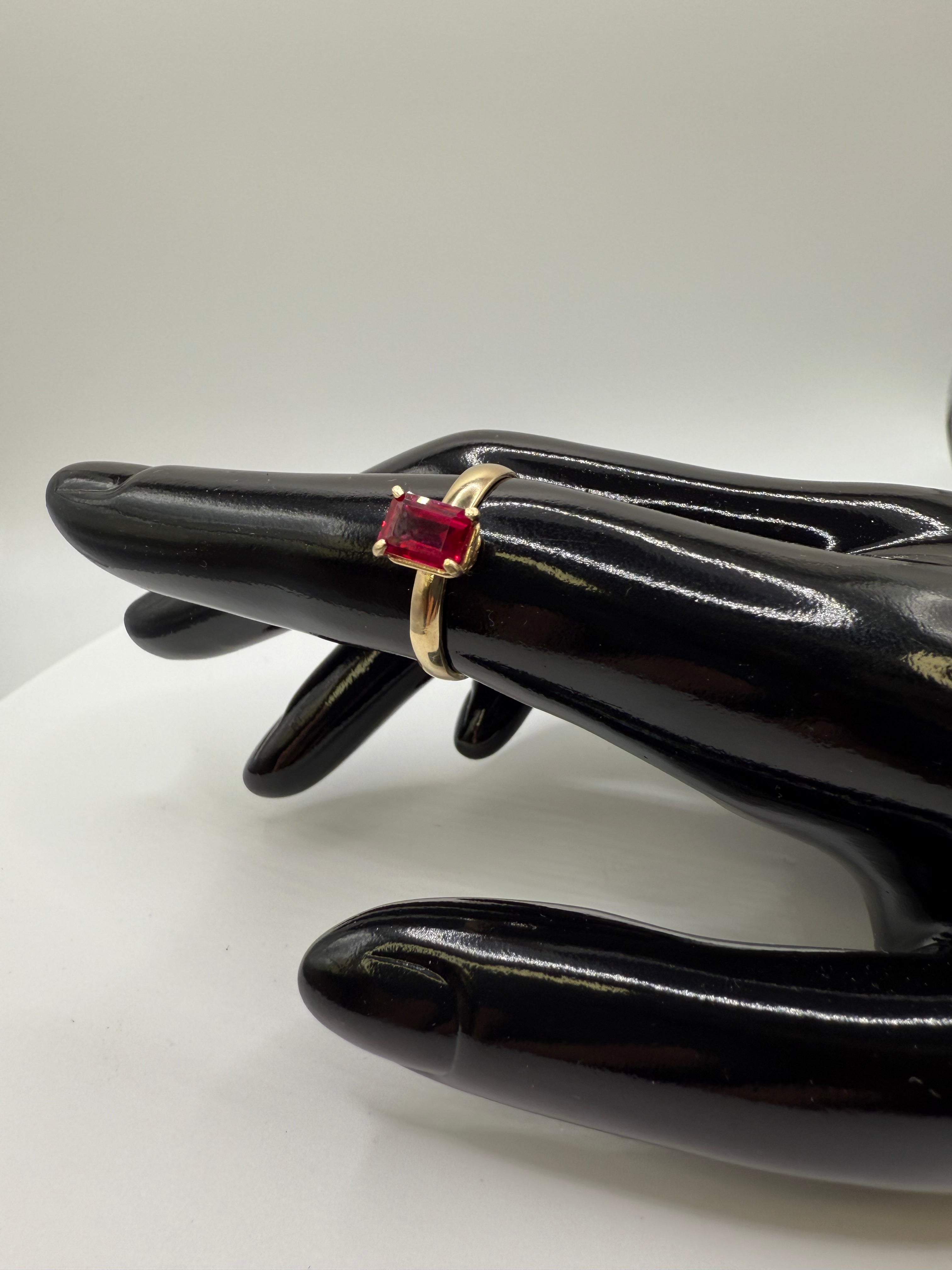 14k Yellow Gold Natural Ruby Ring