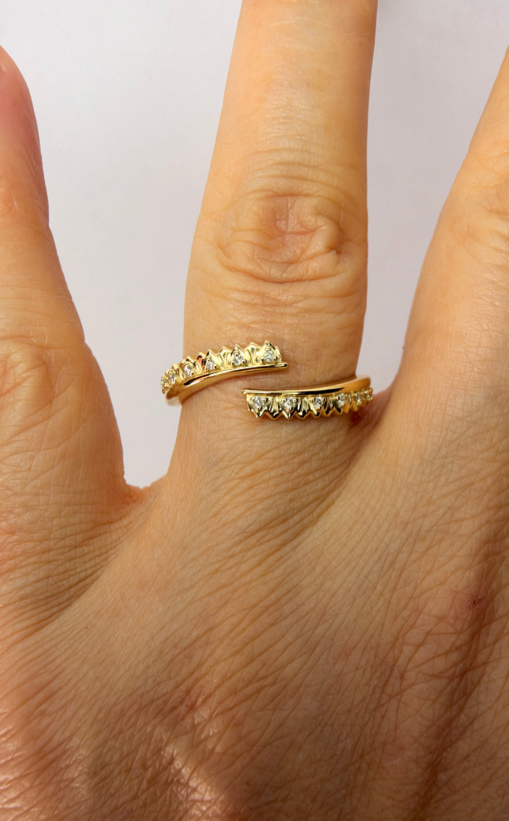 14k Yellow Gold .05 CTW Natural Diamond Open Shank Ring