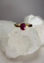 14k Yellow Gold Natural Oval Ruby Ring