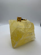 14k yellow gold princess-cut yellow sapphire ring with square yellow gemstone