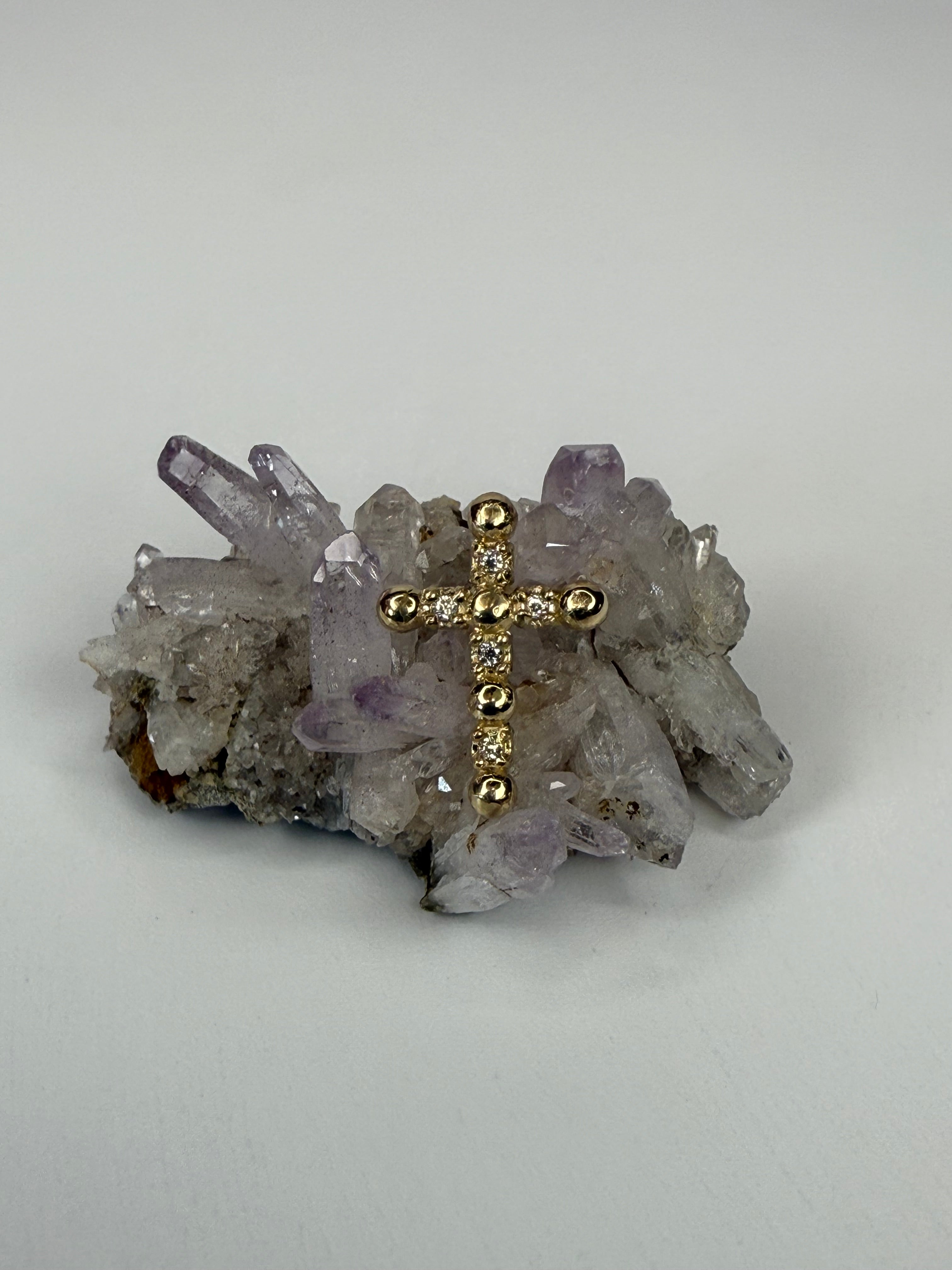 14k Yellow and Gold Diamond Cross