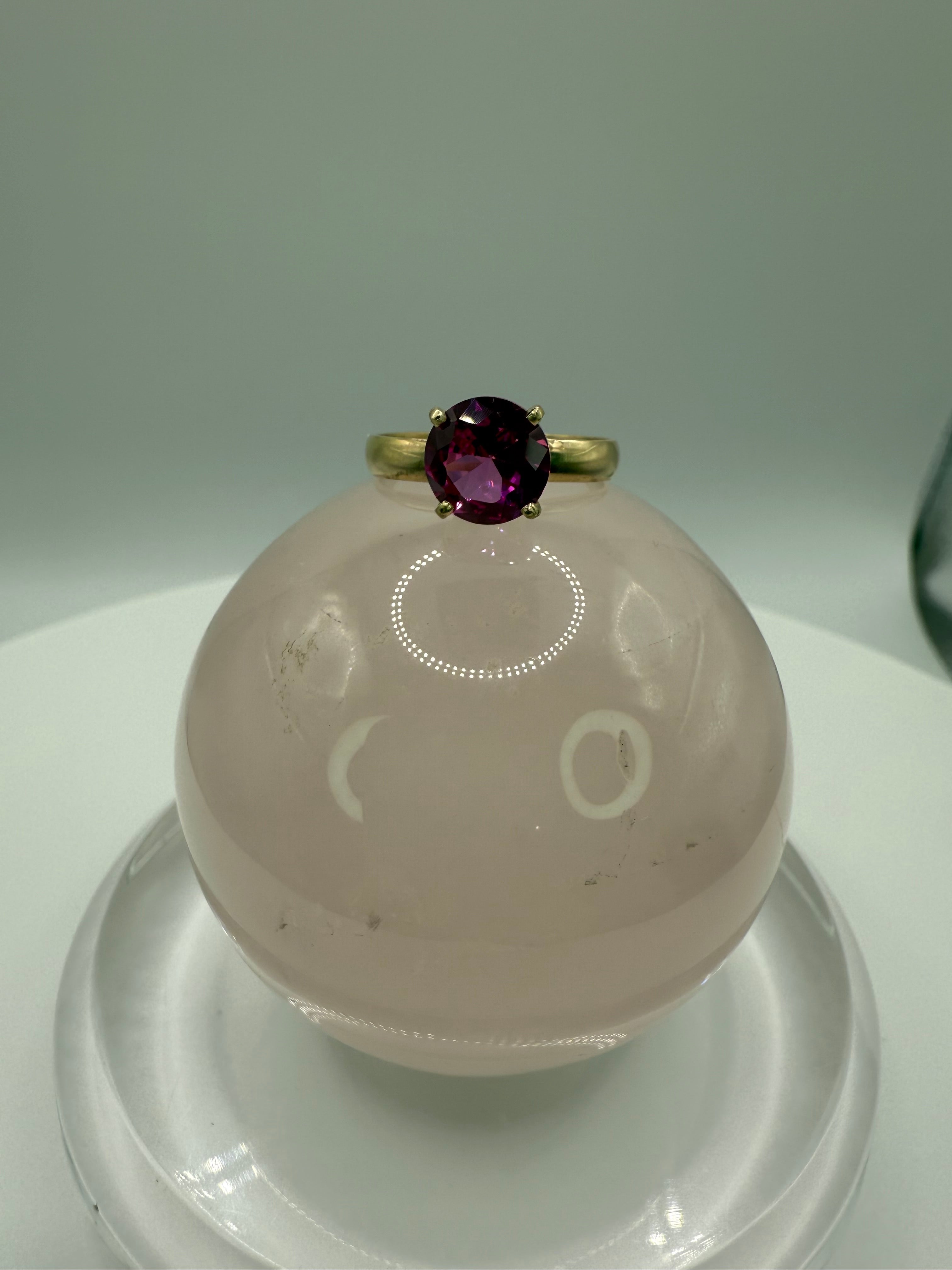 14k Yellow Gold Natural Pink Sapphire Ring