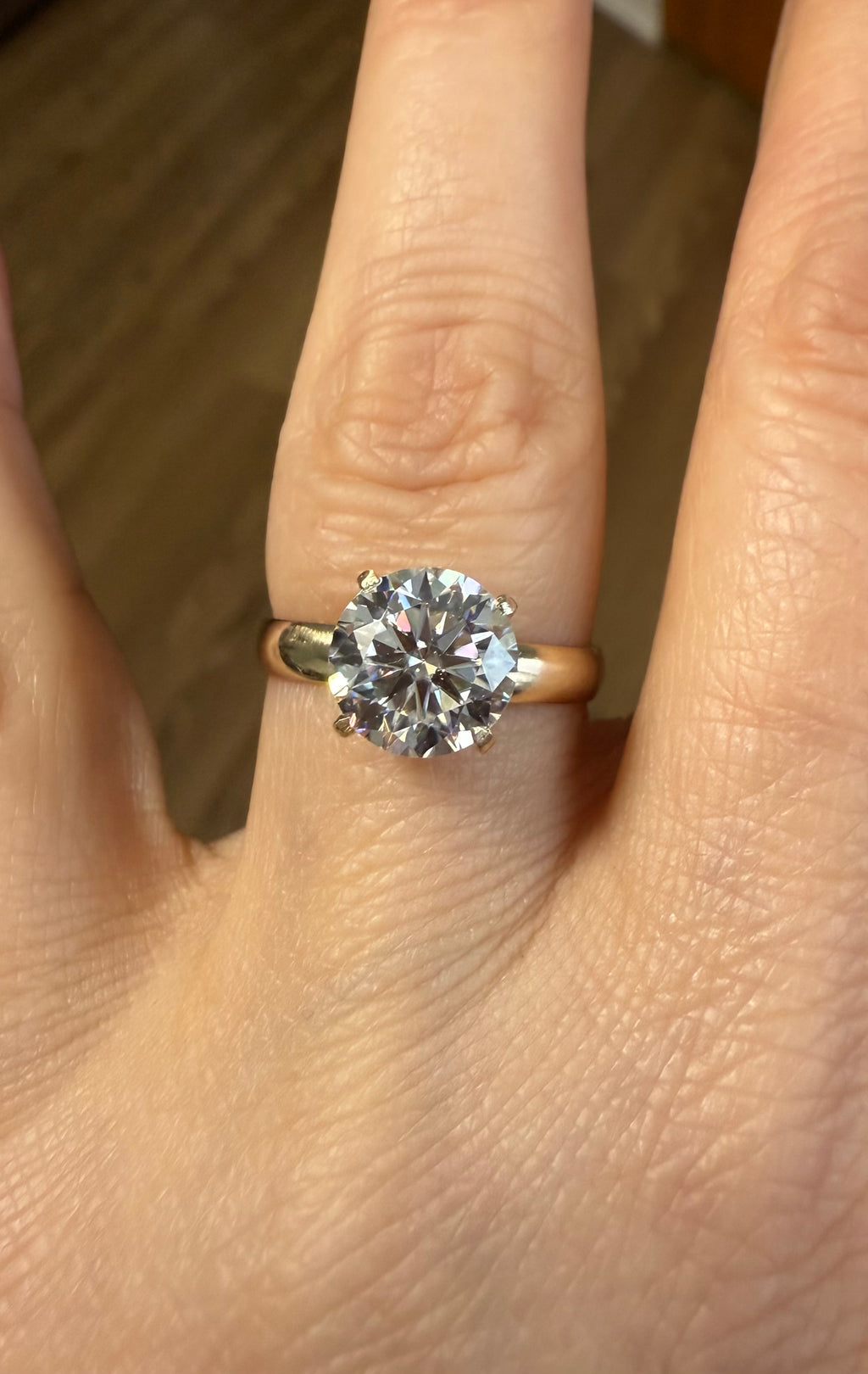 14k Yellow Gold 2ct Moissanite Engagement Ring