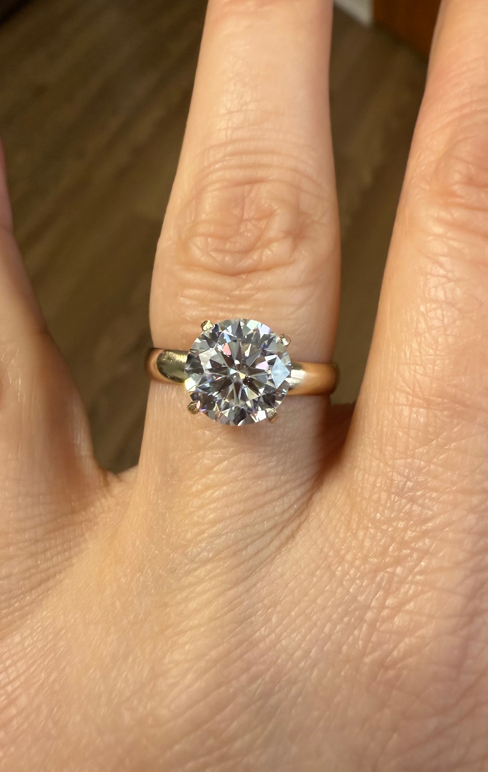 14k Yellow Gold 2ct Moissanite Engagement Ring