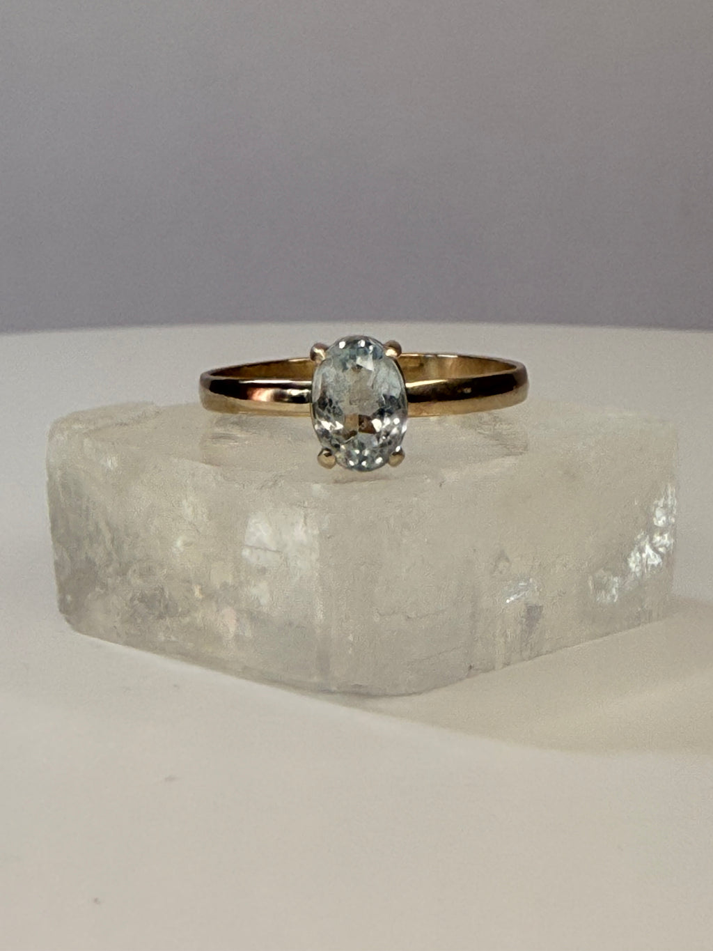 14k Yellow Gold Natural Aquamarine Ring