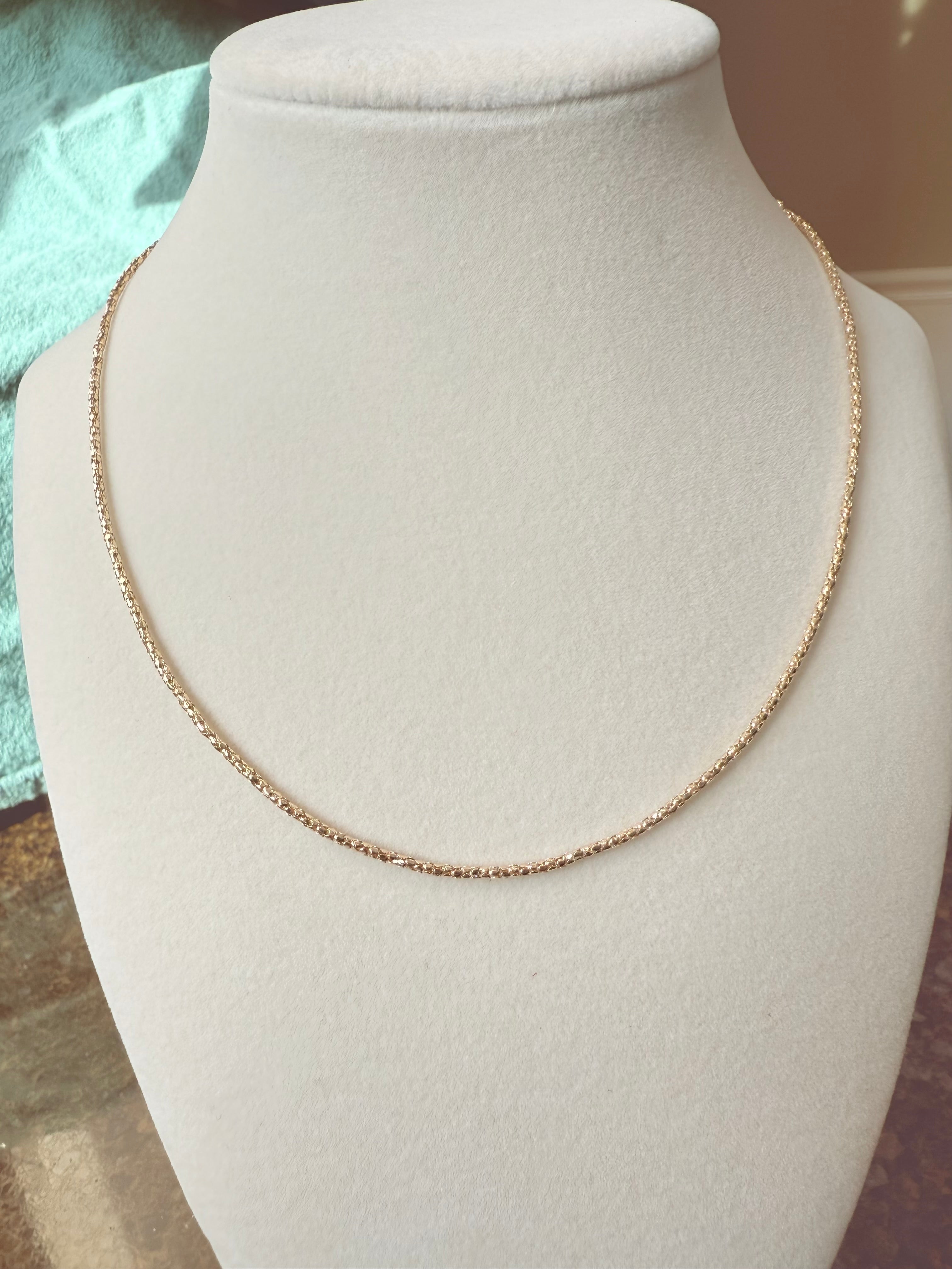 14k Yellow Gold Diamond Cut Chain 18”