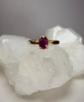 14k Yellow Gold Natural Oval Ruby Ring