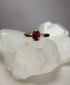 14k Yellow Gold Natural Oval Ruby Ring