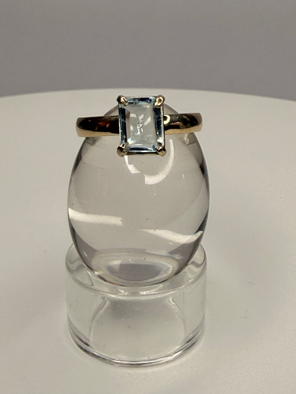 14k Yellow Gold Natural Aquamarine Ring Size 7