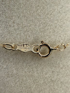 10k Yellow Gold 3 Stone Cubic Zirconia Necklace (18 Inch)