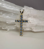10k Yellow Gold Aquamarine Cross Pendant