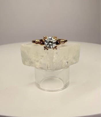 14k Yellow Gold 1ct Zircon Ring