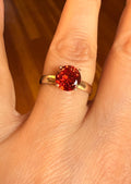 14k Yellow Gold Natural Ceylon Orange Sapphire Ring