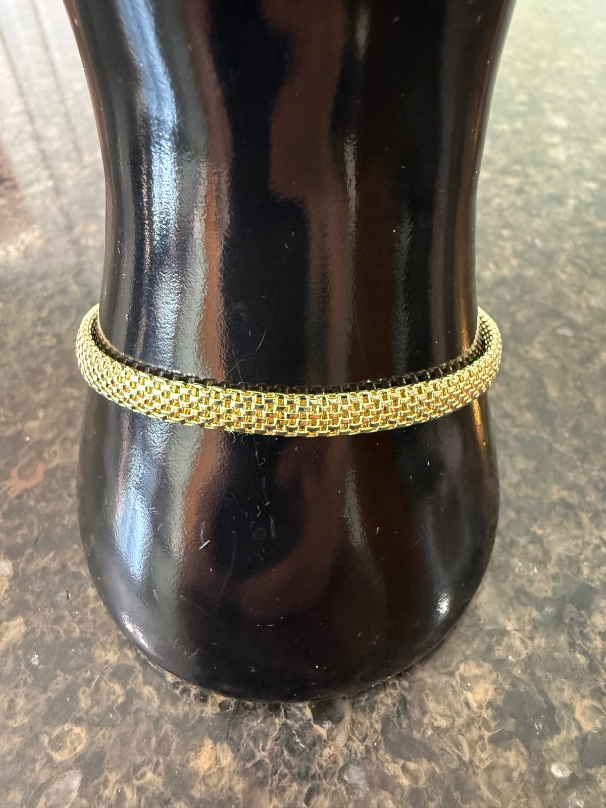 14k Solid Yellow Gold Woven Mesh Bracelet (7.5 Inch, 5.35g)
