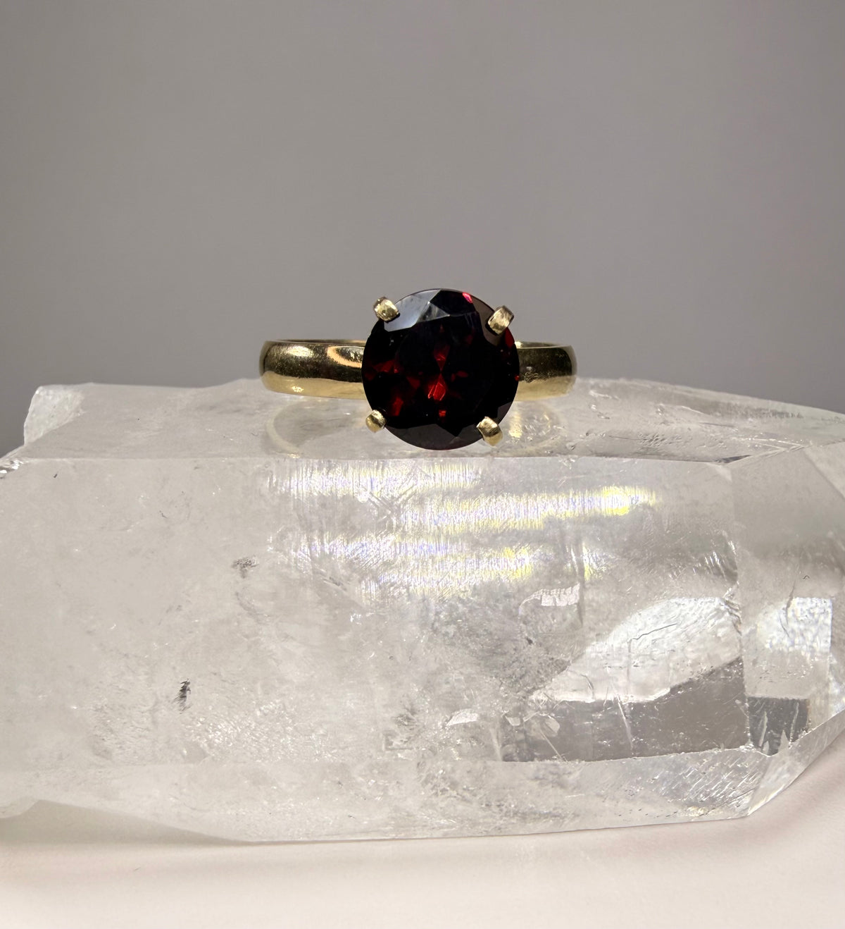14k Yellow Gold 2ct Natural Mozambique Garnet Ring