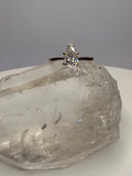 14k Yellow Gold Lab Created Diamond Teardrop Cut Ring