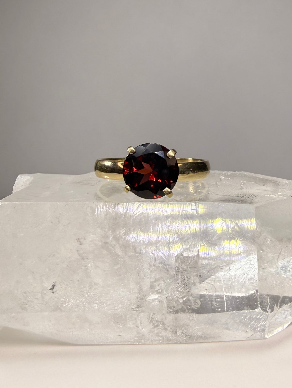 14k Yellow Gold 2ct Natural Mozambique Garnet Ring