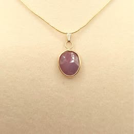 Bi Colored Sapphire Pendant - Rose cut cabochon