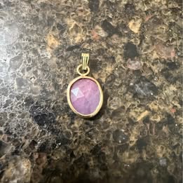 Bi Colored Sapphire Pendant - Rose cut cabochon